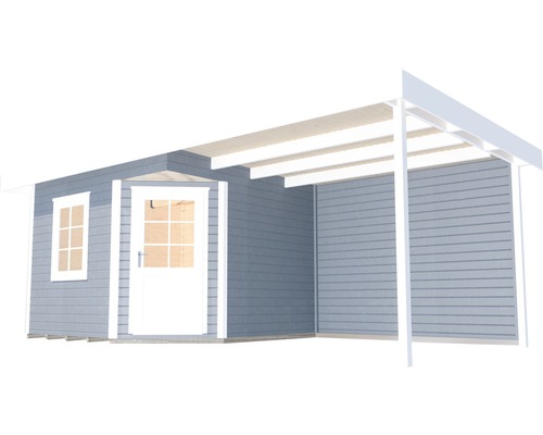 Holzgartenhaus mit Fenster und Vordach