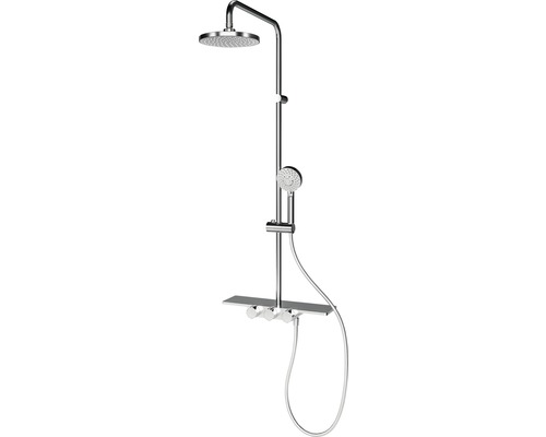 Duschsäule inkl. Thermostat Schulte Modern ExpressPlus rund chrom EP969280 02 Duschsystem mit Kopfbrause und Handbrause für das Badezimmer