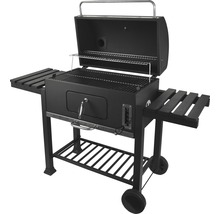 Holzkohlegrill Stahl schwarz Grillrost Stahl verchromt inkl. Grillrost, Deckelthermometer, Deckel