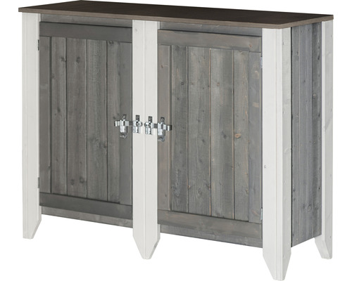 Holzschrank mit zwei Türen und Verschlussriegel