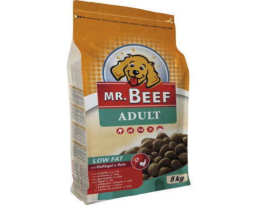 Mr. Beef Adult Hundetrockenfutter mit Geflügel und Reis, 5 Kilogramm