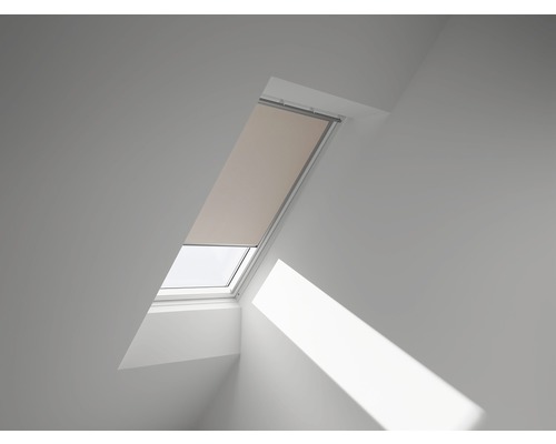 VELUX Verdunkelungsrollo uni sandbeige manuell Rahmen weiß DKL CK04 4556SWL