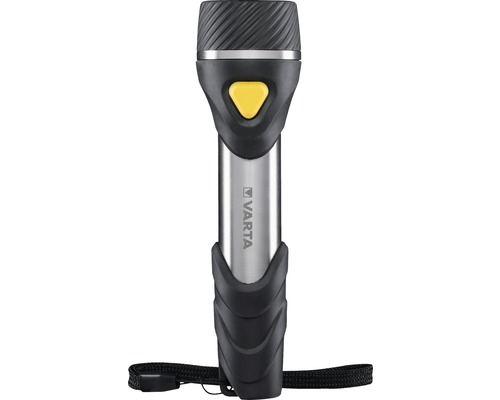 Varta Taschenlampe aus Metall mit Handschlaufe