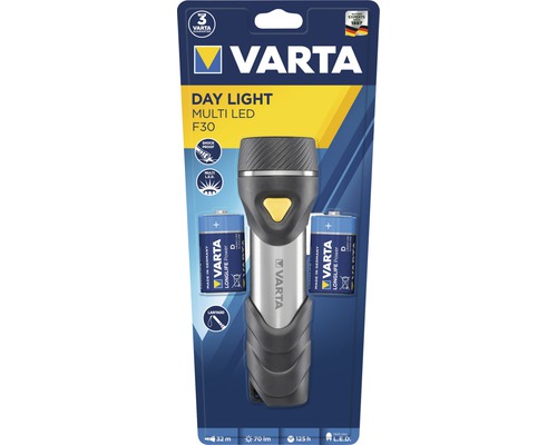 Varta Day Light Multi LED F30 Taschenlampe mit Batterien in Verpackung