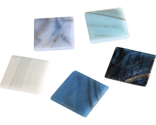 Mosaiksteine ArtDecor Deluxe 2x2 cm 160 Stk blau Quadratische Glasmosaiksteine in verschiedenen Designs