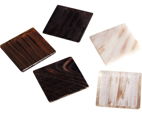 Mosaiksteine ArtDecor Deluxe 2x2 cm 160 Stk natur Quadratische Glasmosaiksteine für Wand- und Bodengestaltung