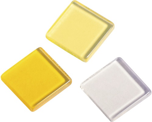 Acryl-Mosaiksteine 1x1 cm 205 Stk transparent gelb Drei quadratische Glassteine