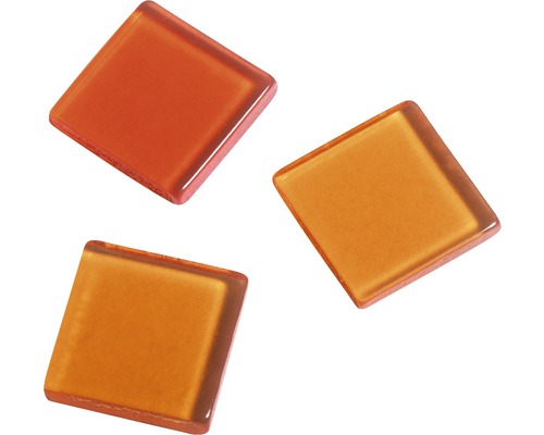 Acryl-Mosaiksteine 1x1 cm 205 Stk transparent orange Quadratische Glasmosaiksteine für Wand- und Bodengestaltung