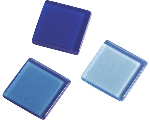 Acryl-Mosaiksteine 1x1 cm 205 Stk transparent blau Drei quadratische Glasmosaiksteine
