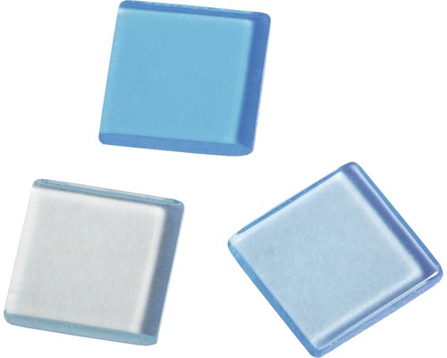 Acryl-Mosaiksteine 1x1 cm 205 Stk transparent hellblau Drei quadratische Glasmosaiksteine