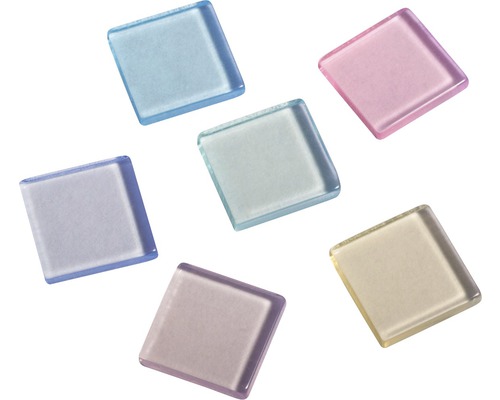 Acryl-Mosaiksteine 1x1 cm 205 Stk transparent pastell Quadratische Glasmosaiksteine in verschiedenen Farben