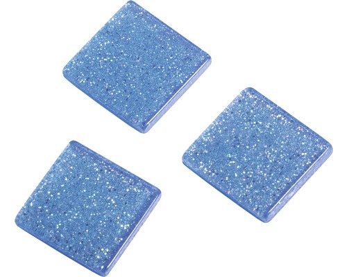 Acryl-Mosaik, 1x1 cm, Glitter, blau