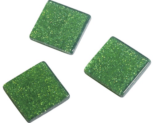 Acryl-Mosaik, 1x1 cm, Glitter, grün