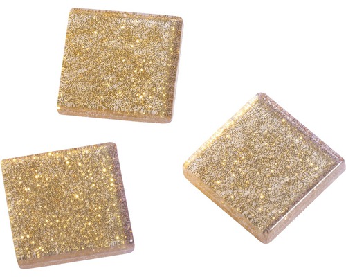 Acryl-Mosaik, 1x1 cm,Glitter, gold