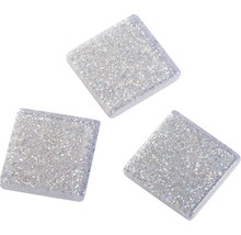 Drei quadratische Glitzerfliesen für Wand und Boden