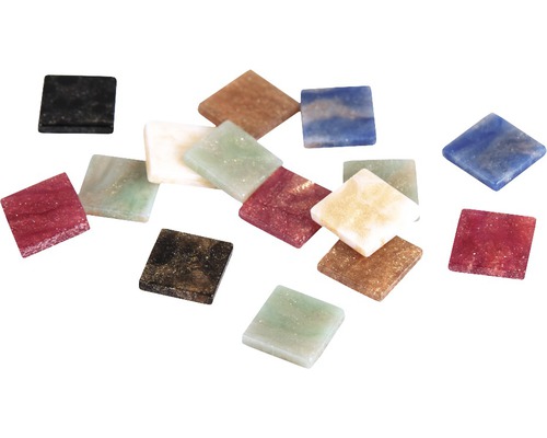 Acryl-Mosaiksteine Mischung 1x1 cm 1200 Stk marmoriert bunt Quadratische Mosaiksteine aus Glas