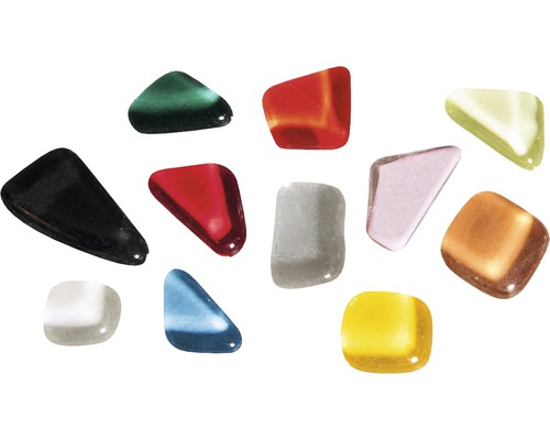 Mosaiksteine Mischung Soft Glas polygonal 515 Stk bunt Verschiedenfarbige Dekosteine aus Glas