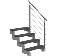 Treppe mit Edelstahlgeländer und Stufen