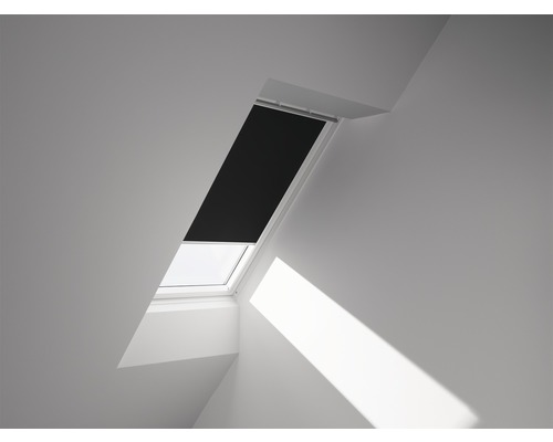 VELUX Verdunkelungsrollo uni schwarz manuell Rahmen weiß DKL SK06 3009SWL