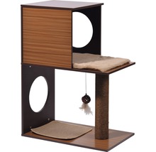Katzenkratzbaum mit Schlafbox, Liegefläche und Spielzeug