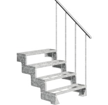 Metalltreppe mit vier Stufen und Geländer