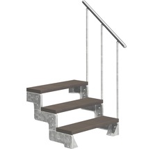 Treppe mit drei Stufen und Geländer
