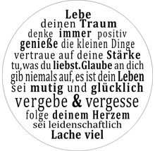 Dekorative Aufschrift mit motivierenden Sprüchen