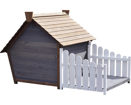 Holz Hundehütte mit Zaun