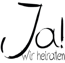 Schriftzug Ja, wir heiraten