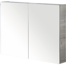Spiegelschrank Sanox 90 x 13 x 65 cm tabacco 2-türig doppelt verspiegelt