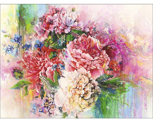 Leinwandbild Painted Flowers 84x116 cm