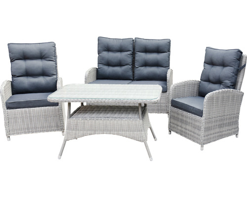Gartenmöbelset mit Tisch, Sofa und zwei Sesseln