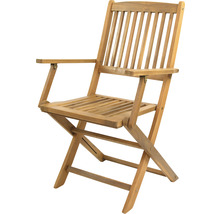 Klappbarer Gartenstuhl aus Holz mit Armlehnen