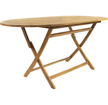 Ovaler Klapptisch aus Holz für den Garten