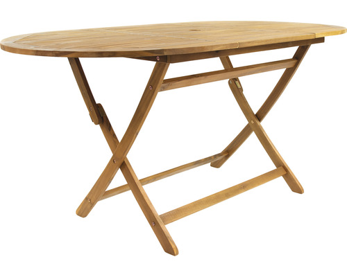 Ovaler Klapptisch aus Holz für den Garten