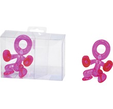 Pinkfarbener, menschlicher Saughaken mit transparenter Verpackung