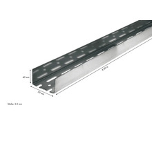 Lochschiene aus Metall, 4 Meter lang