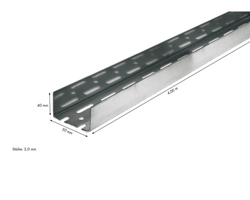 Lochschiene aus Metall, 4 Meter lang