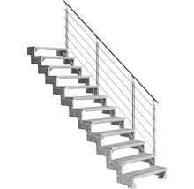 Treppe aus Metall mit Geländer