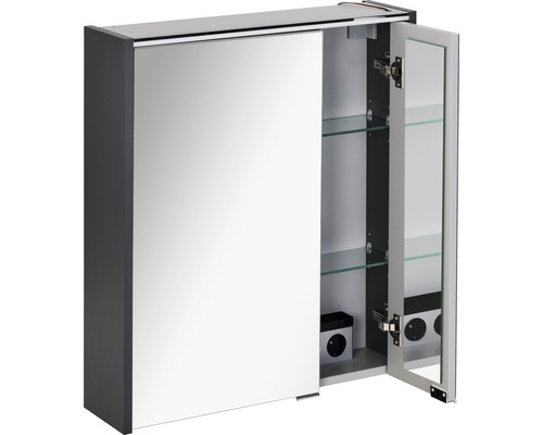 Spiegelschrank mit Schiebetür und Glasablagen