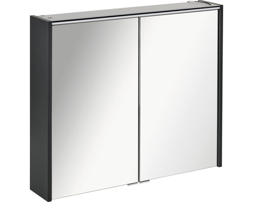 Spiegelschrank FACKELMANN Denver 80 x 16 x 68,5 cm anthrazit 2-türig LED IP 20