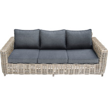 Loungeset Premium Luxur 5 -Sitzer bestehend aus: 2x Sessel, Sofa, Tisch und Sitzkissen Polyrattan Aluminium Grau-thumb-5 Loungeset Premium Luxur 5 -Sitzer bestehend aus: 2x Sessel, Sofa, Tisch und Sitzkissen Polyrattan Aluminium Grau-thumb-5