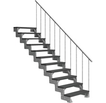 Treppe mit Metallgestell und Holzstufen