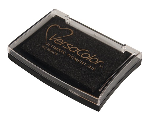 VersaColor Stempelkissen mit schwarzer Pigmenttinte in transparenter Kunststoffbox