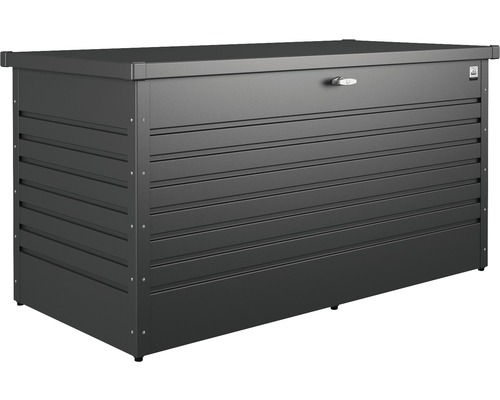 Auflagenbox Biohort 160 High 159 x 79 x 83 cm dunkelgrau-metallic Metall Gartentruhe zur Aufbewahrung von Gartenutensilien