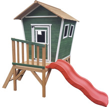 Holzspielhaus mit Rutsche für Kinder