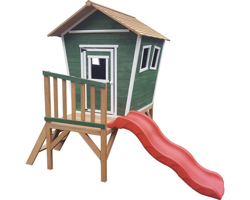 Holzspielhaus mit Rutsche für Kinder