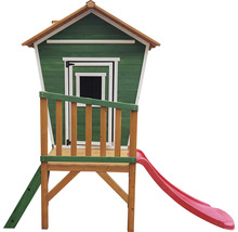 Spielhaus aus Holz mit Rutsche für den Garten
