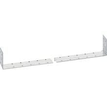 Zwei Winkelverbinder mit Lochmuster aus Metall