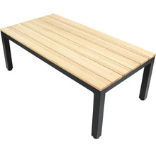 Gartenmöbelset GARDEN PLACE 5-Sitzer 4tlg. anthrazit grau aus robustem Aluminium und Teakholz, inkl. Auflagen